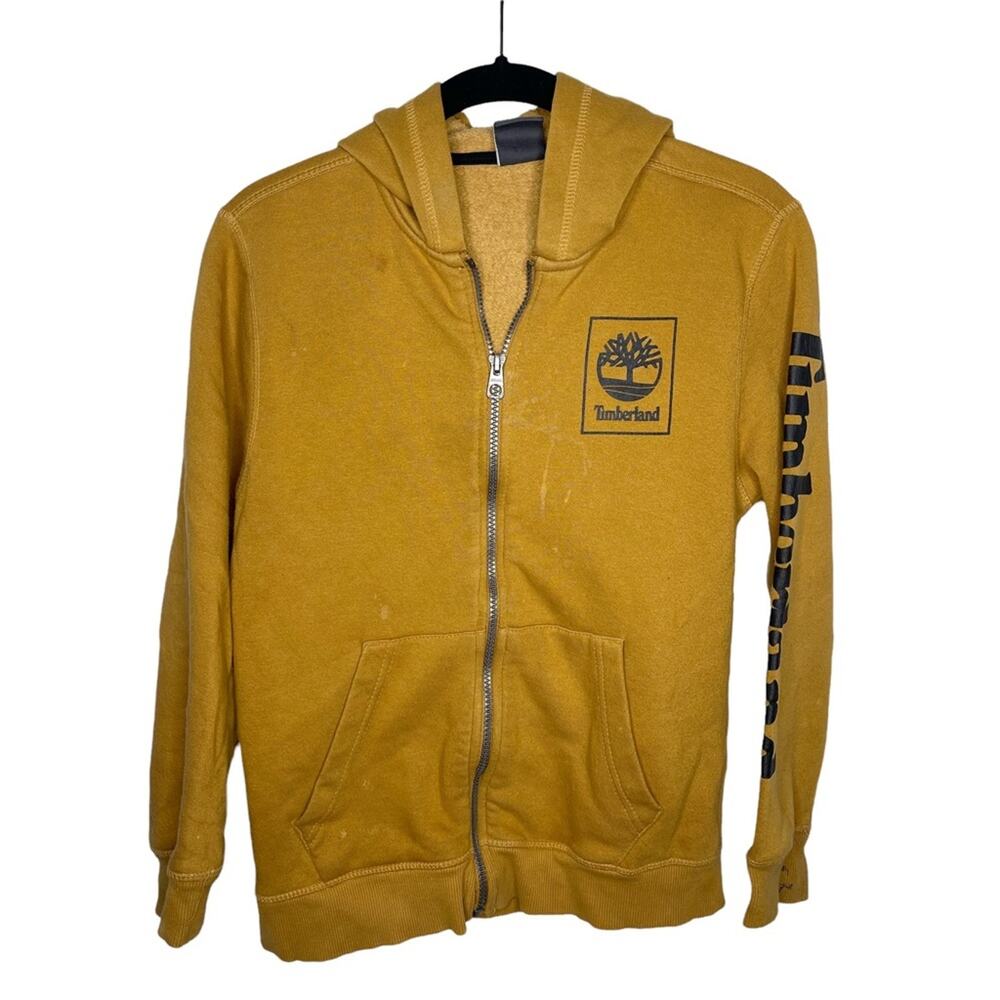 TIMBERLAND / Hayes Wheat full zip fleece logo hoodie / M